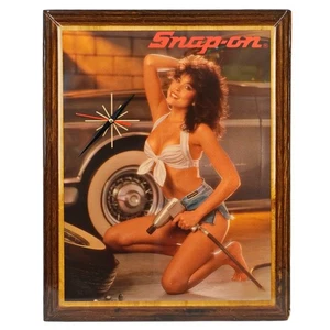 Vintage 1980er Snap On Tools Pinup Girl Wanduhr -A - Bild 1 von 7