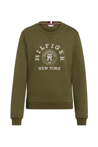Tommy Hilfiger Eqestrian Damen Hoodie Evans Graphic Utility Olive - Picture 1 of 5