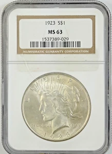 1923 Peace Silver Dollar MS63 NGC - Picture 1 of 2