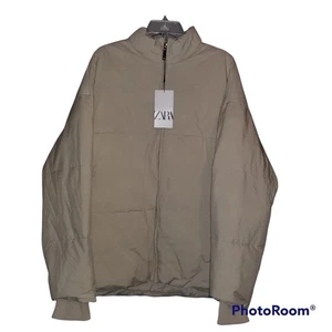 Zara Men Cream puffer jacket L-XL new with tag - Picture 1 of 3