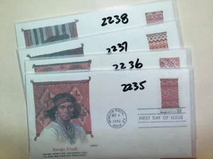 U.S. FDC 2235-38 - Indian Artistry - Fleetwood Cachet - Kamm. versand! - Bild 1 von 1