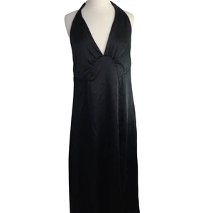 FREE PEOPLE Womens Dance Till Dawn Satin Maxi Dress Black Size XL NWT $250 - Picture 1 of 10