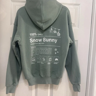 100% Chill Snow Bunny Inspired 连帽衫超大男女通用 S-3XL — 第 1/4 张图片