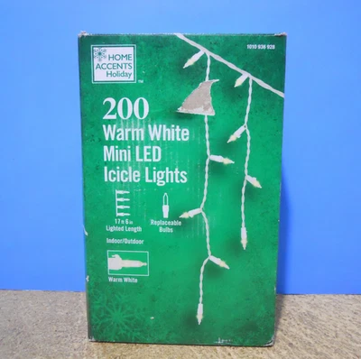 Acentos para el hogar vacaciones 200 luces blanco cálido mini luces LED para hielo Navidad ¡Nuevo! Foto 1 de 4