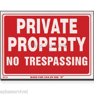 2 Pack - Private Property No Trespassing 9"x12" Safety Sign Home Business Office - Picture 1 of 1