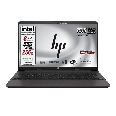 Notebook HP 250 G9 Intel N4500 SSD 256 GB RAM 8 GB 15,6" HD Win11Pro - Immagine 1 di 4