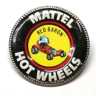 Espejo de bolsillo publicitario Mattel Hot Wheels Red Baron estilo vintage Foto 1 de 2