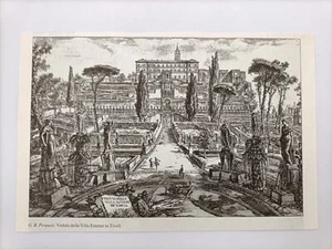 Clipping Illustrazione Roma G.B. Piranesi Villa Estense in Tivoli - Picture 1 of 1