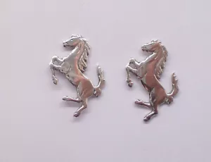 Orecchini a lobo con CAVALLINO RAMPANTE in Argento 925 - perno con farfallina - Bild 1 von 8