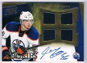2011-12 PANINI PRIME TEEMU HARTIKAINEN ROOKIE AUTO QUAD JERSEYS 1 COLOR 051/199
