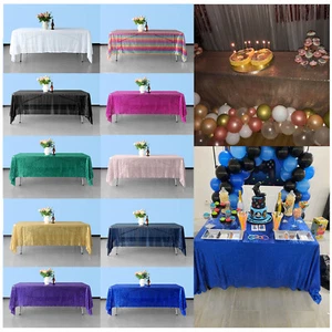 Table Cloths Rectangle Party Decor Tableware Sequin Glitter Tablecloth Wedding - Picture 1 of 57