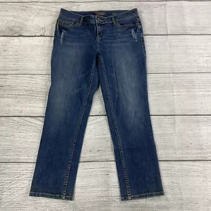 Simply Vera Wang Jeans Women Size 8 Straight Leg Mid Rise Denim Pants - Stretch - Picture 1 of 13