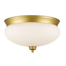 Z-Lite Amon 3 Light Flush Mount in Satin Gold