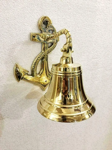 Bell Brass Anchor Ship Nautical Wall Decor Maritime Door Solid Hanging Door 6'' Cover