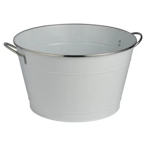 Elegant Large 25L Metal White Ice Bucket Cooler Party Wedding Picnic Handles - Picture 1 of 1