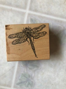 Aufwendige Libelle Käfer Insekt Tier PSX F-2870 Holz Stempel - Bild 1 von 3