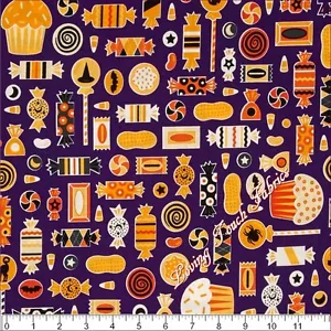 RJR "BEGGAR'S BOUNTY" #2296002 HALLOWEEN CANDY CUPCAKES FABRIC PRICED PER 1/2 YD - Picture 1 of 1