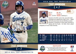 Chad Johnson Signed 2014 Brandt South Atlantic  TP #15 Card Auto AU