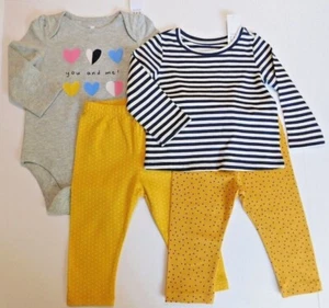 Gap Baby Girl 2 Outfits Multicolor Size 6-12 Months 4 Pc Mix & Match Bundle New - Picture 1 of 9