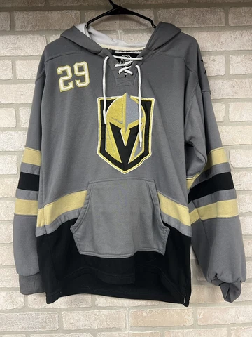 New Vegas Golden Knights Black Jersey Pullover Hoodie Large Hockey NHL Fleury Cover