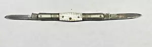 Antique Germania Cutlery Works Germany Ladies 2 Blade Pearl & Brass Handle - Picture 1 of 4