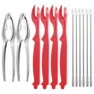 12Pcs Crab Leg Pliers Set Lobster Shell Forks Opener Seafood Tools - Picture 1 of 12
