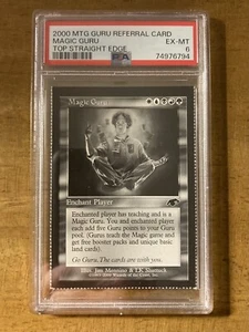 MTG✨MAGIC GURU REFERRAL CARD (Top Straight Edge)✨PSA 6 EX-MT 2000 Rare POP 1 ! - Picture 1 of 2
