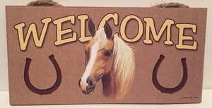 Willkommen Palamino Pferd Holzschild/Wandtafel - Bild 1 von 1