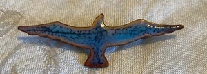 Vintage brooch, bird in flight, enameling on copper signed Kerr - Picture 1 of 3