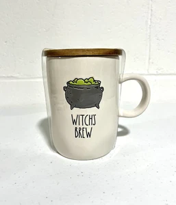 Rae Dunn Artisan Collection WITCH’S BREW Coffee/Tea Mug Wood Coaster Top New - Picture 1 of 5