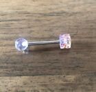 Clear Dice with Pink Stones Ball Belly Button Bar Ring - Brand New!! 