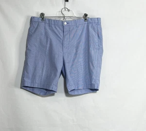 Polo Ralph Lauren Men 36 GOLF Madras Blue check Cotton walking Shorts Flat - Picture 1 of 8
