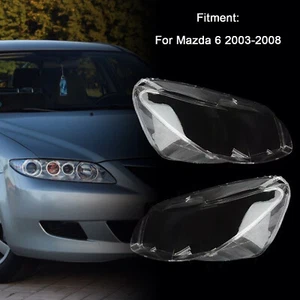 2PCS Front Headlight Lens Cover LampShade L&R ADP10786301S For Mazda 6 2003-08AU - Picture 1 of 13