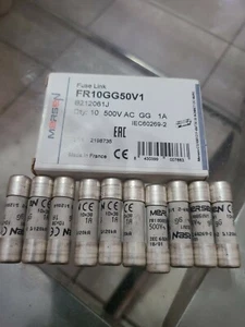 MERSEN Fuse Link FR10GG50V1. 500V AC GG 1A. Pack of 10. New - Picture 1 of 3