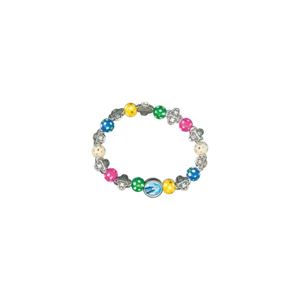 Pulsera de Oración Nuestra Señora de la Gracia Cuentas Multicolor NUEVA MEDIA RELLENO Italia - Imagen 1 de 1