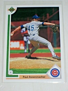1991 Upper Deck 491 Paul Assenmacher Cubs 1990-091 Hockey Hologram Error Variant - Picture 1 of 3