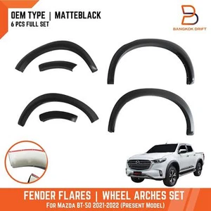 Matteblack 4" Slim Smooth Fender Flares Arches for MAZDA BT-50 TF 21-23 Pickup - Bild 1 von 9