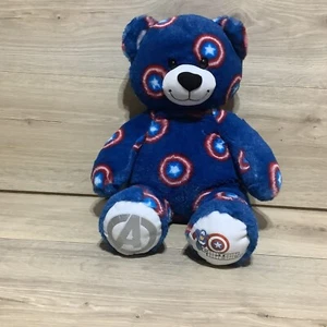 BUILD-A-BEAR BAB Captain America Bear Marvel Avengers Plush USA Patriotic - Picture 1 of 7