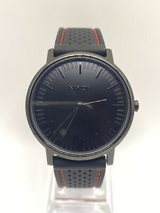 nixon bring it the porter 42mm quartz all black watch men women Rubber Strap