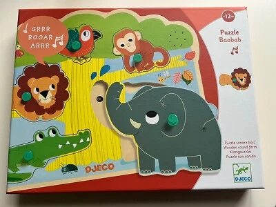 Djeco головоломка baobab деревянный животных сафари звук головоломка - Изображение 1 из 4