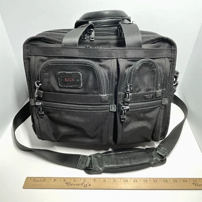 TUMI Alpha T-Pass 26145DH Laptop Bag Expandable Briefcase Luggage Black Nylon - Image 1 of 4