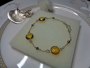 Gold Armband mit Citrin-Quarz, Gold Filled - Bild 1 von 3