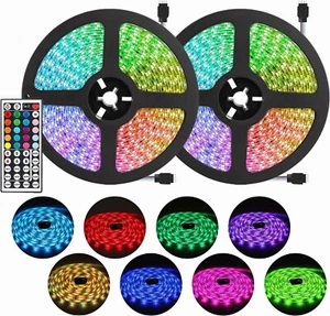 RGB LED Strip Light Kit 65.6ft Flexible Tape Lights 5050 SMD RGB 600 LEDs Non Wa - Picture 1 of 7