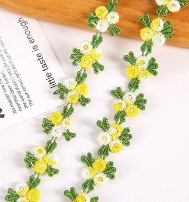 3/4"wide embroidered rose trim ribbon price per yard/select color - Image 1 of 2