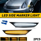 LED Side Signal Marker Lights Switchback Lamps For Infiniti 2003-2006 G35 Sedan