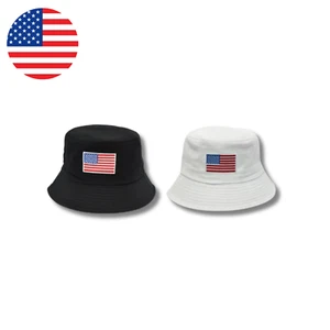 Sombrero cubo bandera americana - Gorra protector solar exterior - Blanco y negro - Imagen 1 de 4