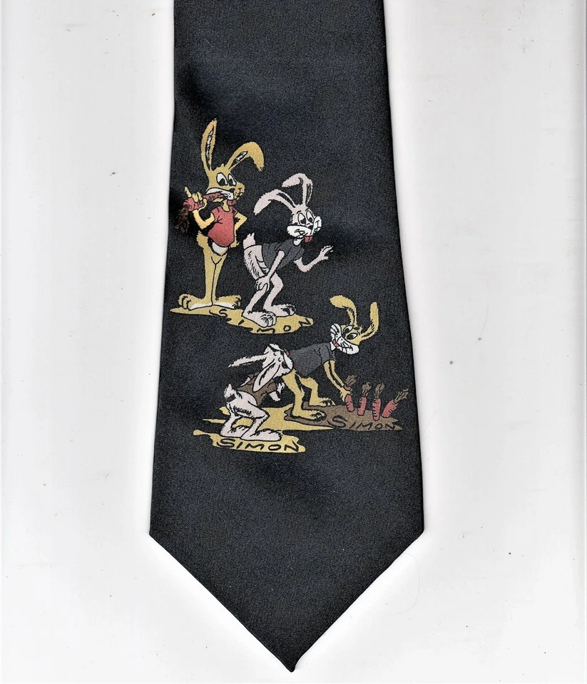 MUY RARA CORBATA - SIMON El Conejo Corbata Corbata Personaje de Dibujos Animados Foto 1 de 1