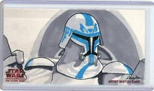 CLONE TROOPER 2009 TOPPS STAR WARS CLONE WARS WIDEVISION SKETCH by HAYDEN DAVIS