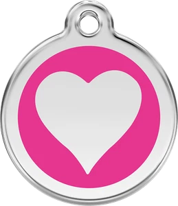 Red Dingo "Heart" Engraved Pet Dog & Cat ID Tag - Free Engraving - 11 Colours - Picture 1 of 25