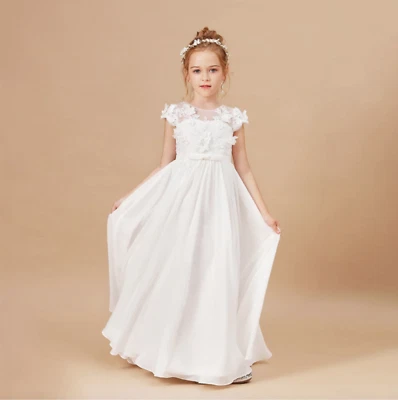 Children's Princess Wedding Dress Flower Girl Holy Communion Embroidered Outfit - Image 1 of 4